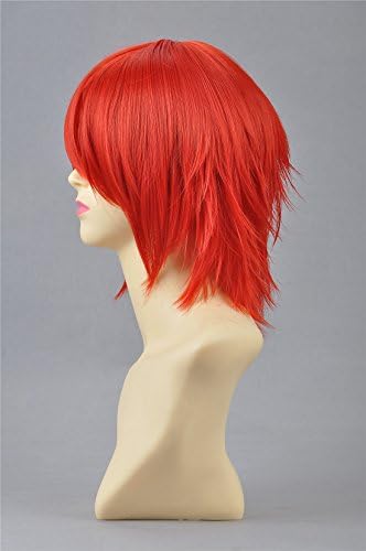 ICOSER Anime Cosplay Short Party Wigs for Men Synthetic Hair (Red)