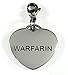 Max Petals - Warfarin Medical Alert ID Stainless Steel Heart Shaped Charm Pendant with Lobster Clasp