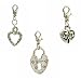 Charm Clip - P35 - 3 Pc Set - Hearts ~ Silver Tone Pewter