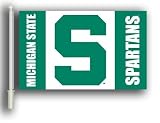 Michigan State Spartans CAR FLAG w/Wall Brackett Set of 2 - NCAA