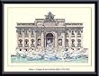 Art Poster Metal Framed Print - Fontana di Trevi - Artist: Libero Patrignani- Poster Size: 11 X 15
