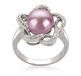 Fiona Lavender 9-10mm AAA Freshwater Sterling Silver Pearl Ring