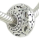 DECORATED Sterling Silver BEAD Charm fits European Bracelet