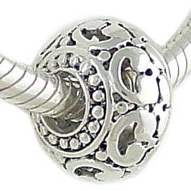 DECORATED Sterling Silver BEAD Charm fits Pandora Biagi Chamilia Bracelet GIFT BOXED