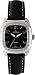 Peugeot ladies silver-tone Back leather strap watch with genuine Swarovski crystal accent bezel