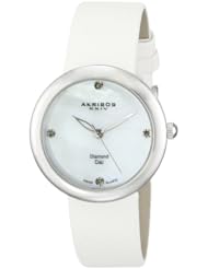 Akribos XXIV Womens AK687SS Impeccable Analog Display Swiss Quartz White Watch