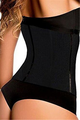 Forinie Women's Steel Bone Latex Under Bust Waist Trainer Small Black