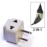 OREI Grounded Universal 2 in 1 Plug Adapter Type H for Israel & more - High Quality - CE Certified - RoHS Compliant WP-H-GN