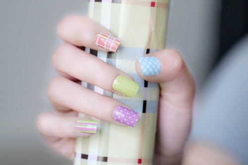 Melodi Ultra Chic Nail Polish Design Sticker (Plaid & Polka Dot)
