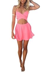 Sexy Bubble Dress Summer Halter Cotton Vintage Backless Cocktail Mini Dress 