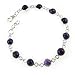 Link Charm Bracelet Sterling Silver Amethyst title=