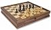French Lardy Staunton Chess Set Value Package in Ebonized Boxwood & Boxwood with Walnut Chess Case with Drawers - 3 3/4 King