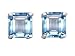 Original Star K(tm) Square 7mm Simulated Aquamarine Earrings in .925 Sterling Silver