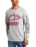 MLB Cleveland Indians Adult Long Sleeve Basic Tee (Steel Heather, Medium)