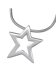 VINANI brand Germany 925 Sterling Silver Women Pendant Star matte with Snake Chain Necklace ASM