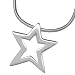 VINANI Anh�nger Stern mattiert mit Kette 42 cm Sterling Silber 925 ASM42