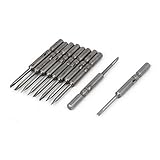 uxcell マイナスドライバービット フラット/スロット 磁気 5mm ラウンドシャンク 10個入り