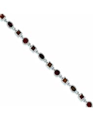 Genuine .925 Sterling Silver Garnet Bracelet . 100% Satisfaction Guaranteed.