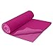 Gaiam No-Slip Yoga Mat Towel, Fuchsia/Pink