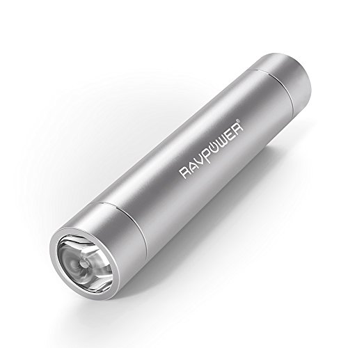 RAVPower Portable Charger 3200mAh External Battery Pack Power Bank with Ultra bright flashlight(3rd Gen Mini, iSmart Technology, Apple Adapter Not Included)for Phones, Tablets and more-Silver