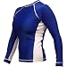 Women's Grappling Rash Guard - Piranha Gear - Long Sleeve - Blue and White