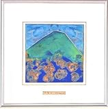 開運風水絵　彫金パネル　青富士　小　池田満寿夫画　ta136-10 池田満寿夫