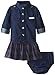 Calvin Klein Baby-Girls Infant Roll Up Sleeve Dark Denim Dress