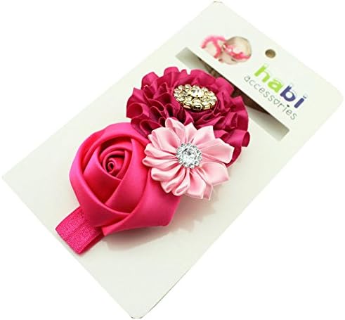 Joy Dream Hair Accessories Sweet Baby Girl's Gift Box with Chiffon Lace Hair Bow Flower Headband (Hot Pink)