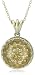 14k Yellow Gold Faceted White Quartz Pendant w/ Pave-Set Yellow Diamonds