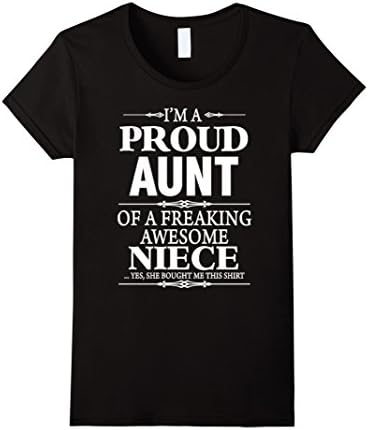 Women's Proud Aunt T Shirt, Awesome Niece T Shirt, Aunt T Shirt Large Black