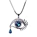Qiyun Faceted Crystal Oval Tear Drop Bead Eye Shape Design Pendant Link Necklace