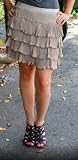 MM Couture Adorable Khaki 3 Tiered Ruffle Skirt