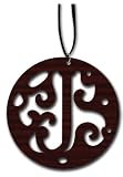 Laser Cut Wood Monogram Necklace J