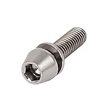 uxcell　ねじ　洗濯機テーパー　ヘッドボルト　Vブレーキピボットテーパーヘッドボル　シルバートーン　チタン　M5x18mm