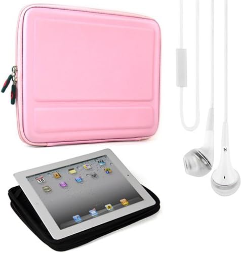 (Baby Pink) EVA Semi Hard Carrying Case w/ Stand Function for Samsung Galaxy Note 10.1- 2014 Edition + White VanGoddy Headphones