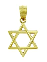 14k Gold Jewish Charm Star of David Pendant