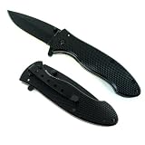 Diamond Cut Aluminum Spring Assisted Folder Black