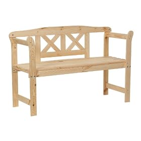 Wooden Garden Bench with a crossed rest, nature