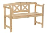 Wooden Garden Bench with a crossed rest, nature