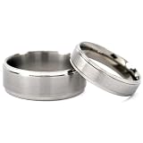 New Matching Titanium His and Her's Wedding Ring Set