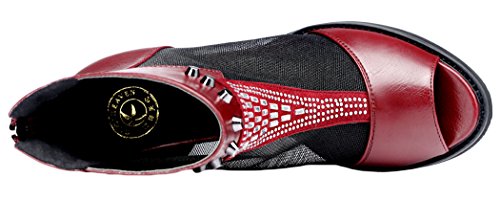 Passionow 2015 New Style Fashion PU Leather Mesh Rhinestone Decoration Coarse Fish Head High Heels Shoes
Passionow 2015 New Style Fashion PU Leather Mesh Rhinestone Decoration Coarse Fish Head High Heels Shoes