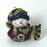 Pack of 2 NFL St. Louis Rams Musical Light-up Snowman Christmas Ornaments 2.75"