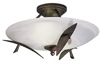 Buy American Fluorescent IRF218ETEC American Fluorescent IRF218ETEC Iris Semi-Flush, Earth Tone Frame, 18-Inch