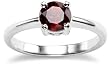 Sterling Silver Round Garnet Ring