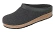 Haflinger Grizzly Clog with Leather Trim in Charcoal