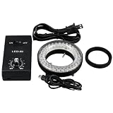 AmScope 60-LED Microscope Ring Light Illuminator with Control Box and Adapter
