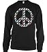Neon Peace Sign With Ying Yangs Mens Thermal Shirt, Funky Trendy Hot Neon Peace Sign Long Sleeve Thermal