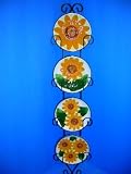 SUNFLOWER 4 Plates & Metal Wall Hanger NEW!