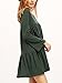 ROMWE Women's Bohemian Long Sleeve Loose Casual Dress Tunic Top Green L