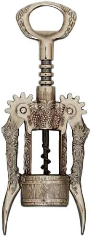 Wing Corkscrew, Auger Worm, Grape Design, Burnished